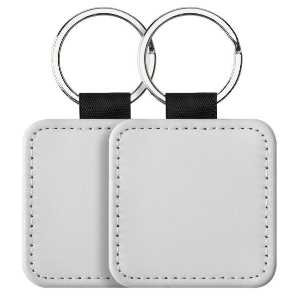 Custom Printing PU Leather Sublimation Keychain Blanks Heat Transfer Key Rings