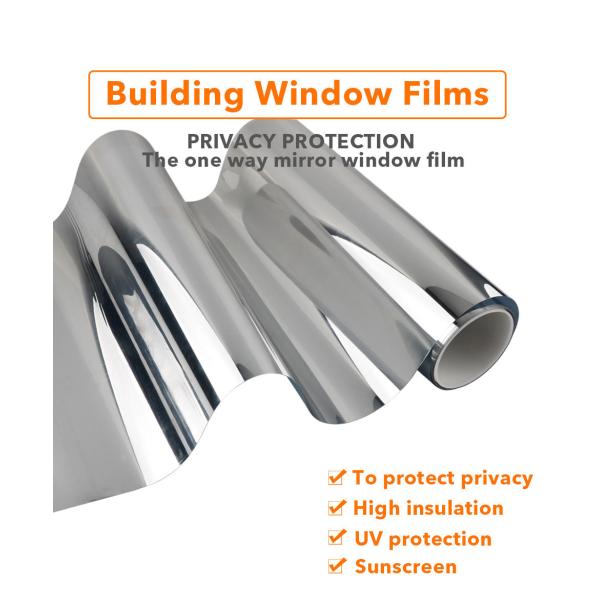 Privacy Mirror Glass Film One Way Vision Solar Tint Decorative Building Window Film