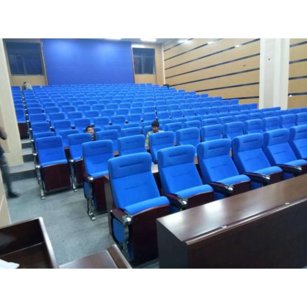 University Classroom Fabric Cover Foldable Theatre Seating With ABS Tablet