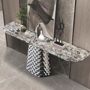 Best Reflective Elegant Modern Marble Top Console Table With Mirror wholesale