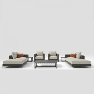 U Shape Aluminum Rattan Wicker Easy Cleaning Outdoor Sofa Set