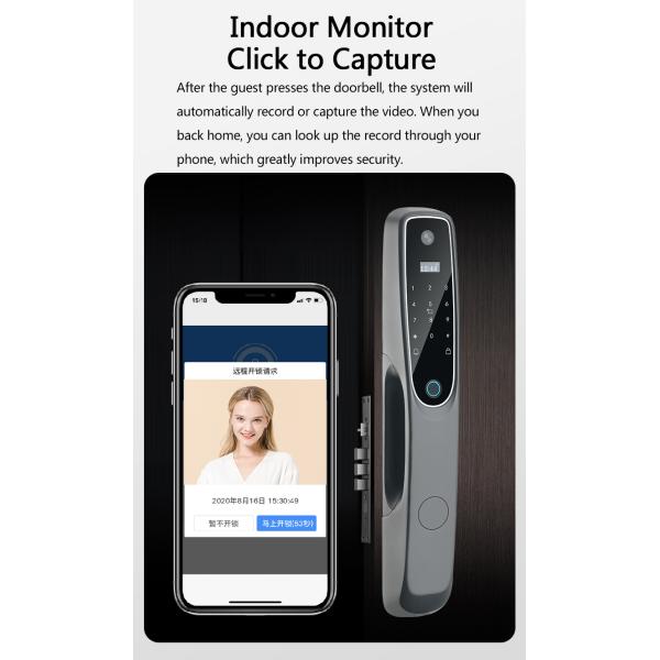 Security App Door Lock Grey Smart Door Lock With Camera