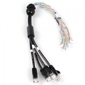 China Waterproof 4 In 1 Cat 6a Ethernet Cable , 4 Branch Male RJ45 Cat6a Trunk Cable on sale