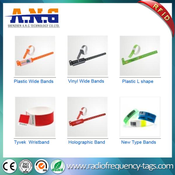 Integrated RFID or NFC chip RFID paper wristbands Non transferable , non - tear