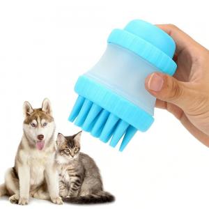 Best Christmas Gift Scented Pet Silicone Bath Massage Brush Shampoo Bath Liquid Storage Dog Cleaning Brush wholesale