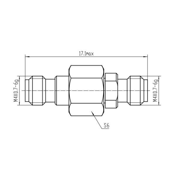 Milimeter Wave MSSM Series Female Stainless Steel RF Connector With Microstrip