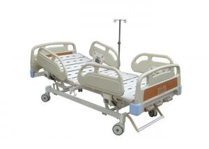 China ABS Medical Hospital Beds Foldable Care Beds With Steel Punching Board brake castors (ALS-M308) on sale