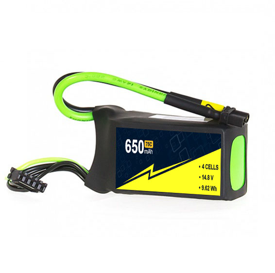 4s1P 14.8V 650mAh 75C Drone Lipo Battery With Overcharge Protection