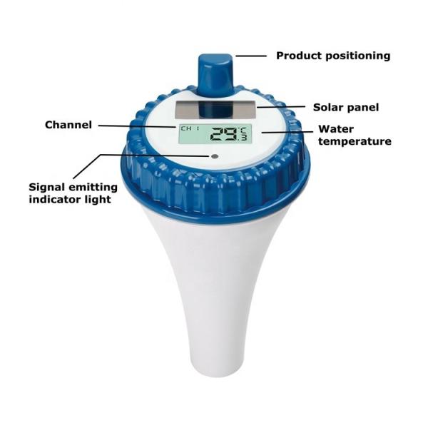 Cheap Waterproof Floating Pool Thermometer With Solar Power And 0-60 ° C Temperature Range for sale