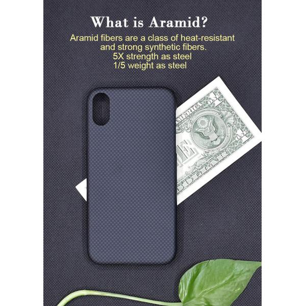 Scratch Resistant Plain Style Real Aramid Fiber Phone Case For iPhone X