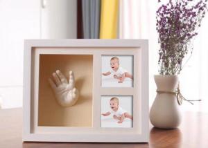 Best Wooden 3D Hand And Foot Casting Kits Photo Frame White Baby Shower Gifts wholesale