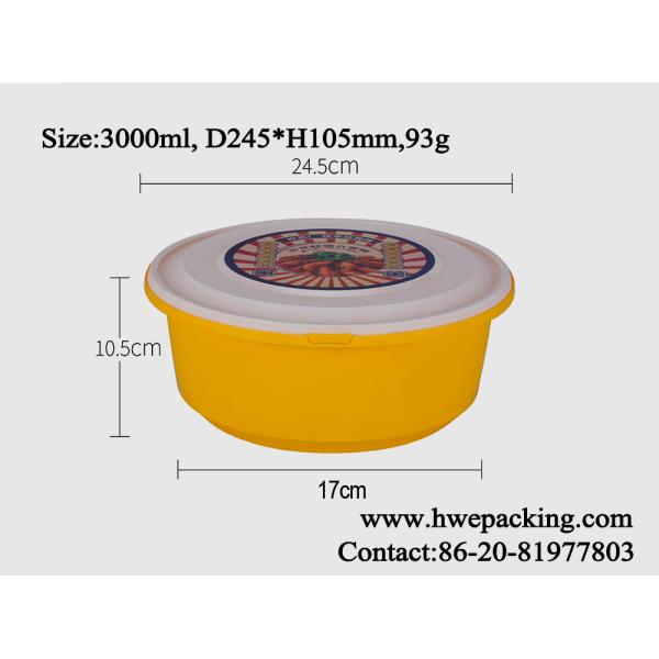 Freezer Take Along Meal Prep Plastic Food Bowl 3000ml With Lock Bpa Free