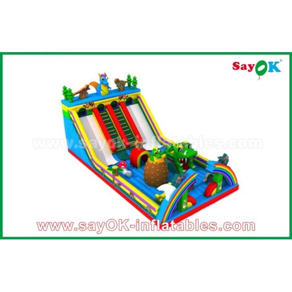 Inflatable Water Slides For Kids Giant Inflatable Bull / Elephant Cartoon Bouncer Water Slids For Adults And Kids