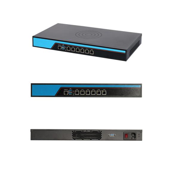 Cheap Intel Celeron J6412 Quad Core 4 Thread 6 LAN Linux 1U Server With Console And Fan for sale