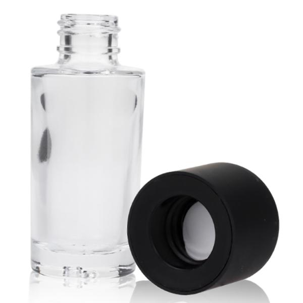 Clear Seal Foundation 30ml Bottle Liquid Foundation Bottle With Rubber Cap Glass Skincare Containers