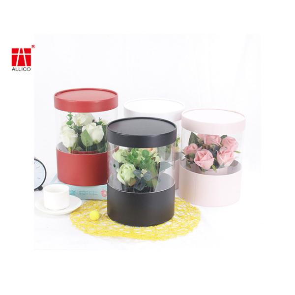 128-210Gsm C2S Paperboard Flower Bouquet Gift Box With PVC Window