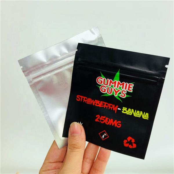 Digital Printing Stand Up Pouch CBD Smell Proof Weed Packaging With Clear Window