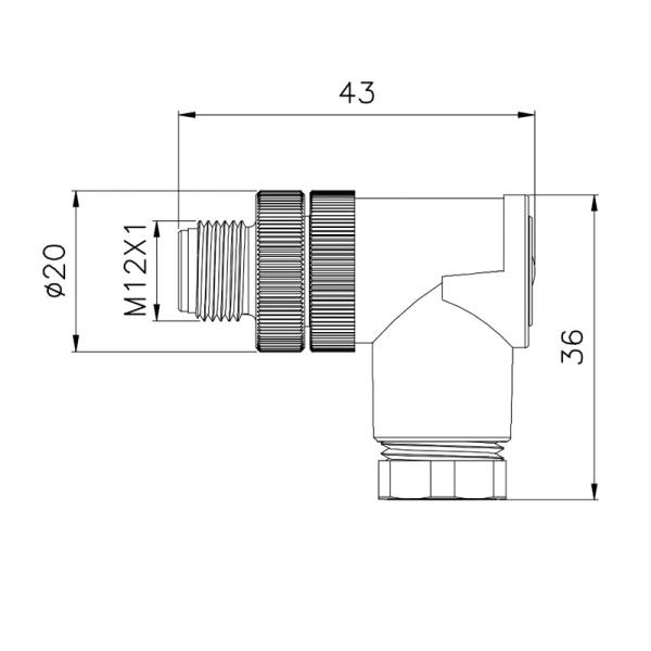 Waterproof M12 8 Pin Female Connector 5P 12P With A / D Coding