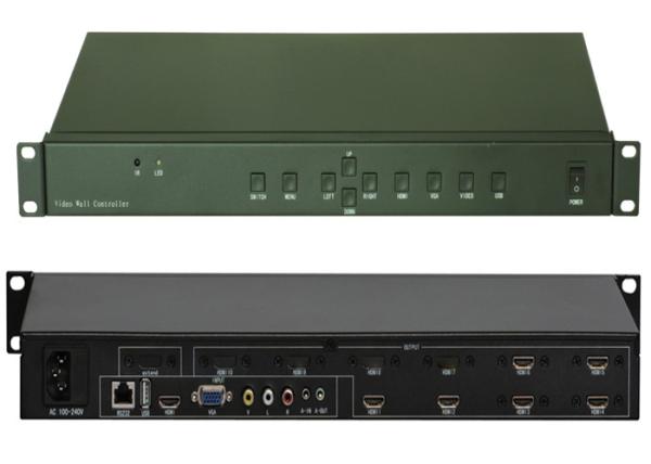 Cheap 3x2 LCD Video Wall Controller With RS232 Control 1 Input 6 Output for sale