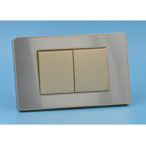 Brushed Stainless Steel Sockets And Switches , Golden Modular Electrical