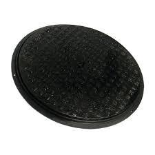 China Round Black Manhole Cover , 600mm D400 Ductile Iron Cast Manhole Cover on sale