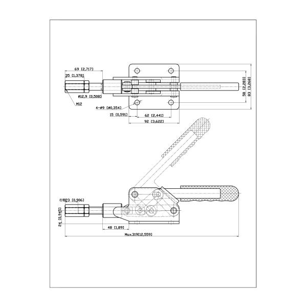 1270G Weight 590LBS Capacity Push Pull Type Toggle Clamp