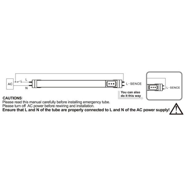 T8 LED Emergency Tube Light with High Lumen 3W Power for Subway & Train Stations