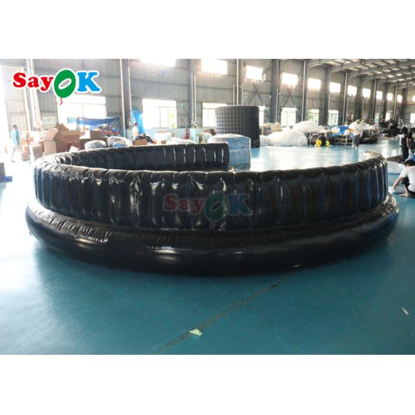 Black Airtight 0.6mm PVC Inflatable Sofa Furniture For Part Half Circle