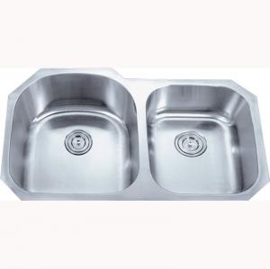 China One Piece 304 Stainless Steel Double Bowl Sink Kitchen Bar on sale
