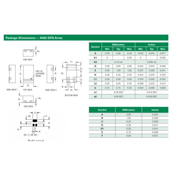 SESD1004Q4UG-0020-090 ESD Suppression TVS Diode SMD 4-CH STD 9V 20kV SESD