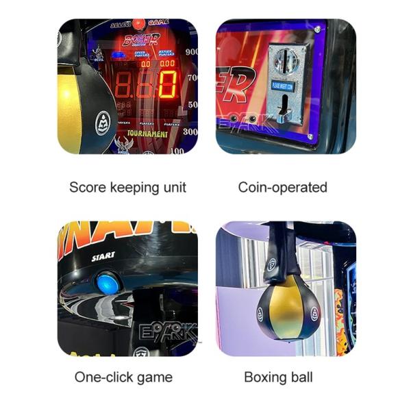 Electronic Tickets Redemption Arcade Boxing Punch Machine Coin Operated Games
