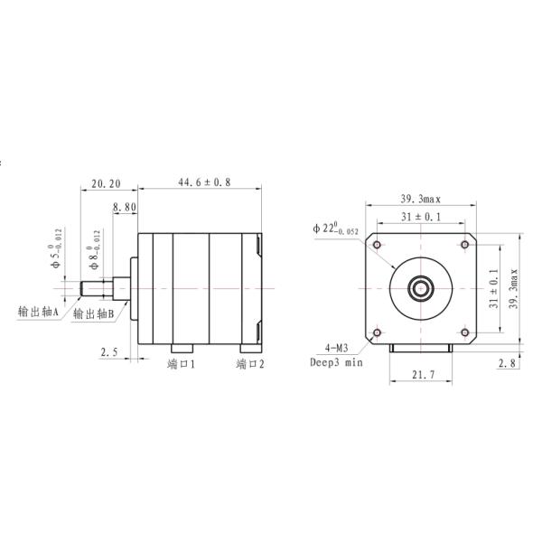 Multilayer Nema 16 Stepper Motor Black Color For Medical Device ROHS ISO Certifications