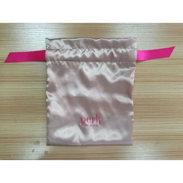Hot selling large satin drawstring lingerie storage bag with custom logo