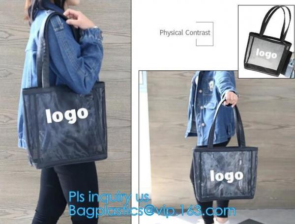 Mesh Beach Bag Shopping Bag Shoulder bag handbags, Mesh Beach Women Handbags, Mesh Tote Beach Bag Handbag With Large Poc