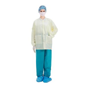 Buy cheap CE FDA Knit Cuffs Disposable Lab Coats GB15979-2002 from wholesalers