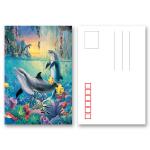 Pantone Color Printing PET 3D Lenticular Postcard / 3D Changing Pictures For