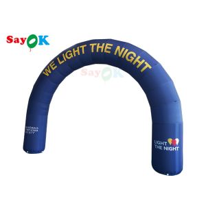 Best 6x0.9x4.5m Blue Semicircle Inflatable Arch With Printed Pattern wholesale