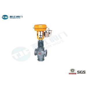 Pneumatic Three Way Flow Control Valve PN 64 Bar In Diverting / Mixing