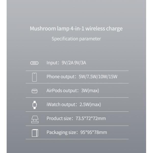 Foldable Design 15W Wireless Charger with Magnetic Force 9V 2A/9V 3A Input Black and Pink 391g Weight