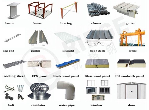 Light Steel Structure Industrial Steel Structure Frame Prefabricated Warehouse with Ventilation Frame Prefabricated Building