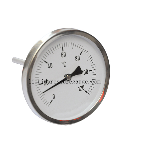 4'' 100mm 1/2 BSP Industrial Bimetal Thermometer 120C Back Connection Pressure Gauge