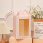 Custom Folding Paper Box With Handle And Clear Window Front L*W*H cm For Candle