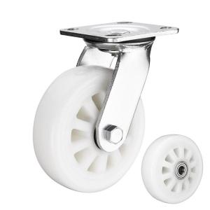 Best 6 Inch Heavy Duty Solid White Wheel 500KG Bearing Nylon Trolley Caster Wheels OEM China wholesale