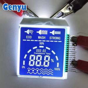 China Customized Size Segment LCD Display HTN Blue PIN Connect With White Backlight on sale