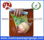 Clear Plastic Fruit Packaging Slider Zipper Bags , Apple / Grape Bag