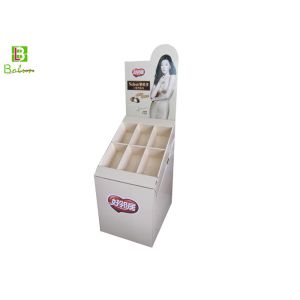 Best Retail Corrugated Cardboard Floor Display Racks 9 Boxes 45 Degree Angle wholesale