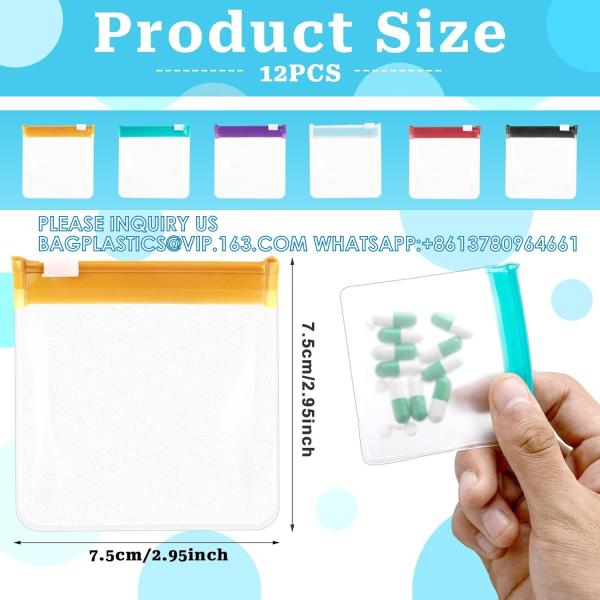 Zippered Pill Pouch Reusable Pill Pouch Bags Storage Pouches With Slide Lock Pill Bags Small Portable Pill Baggies