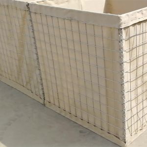 Galfan Welded Mesh Military Barrier 75x75mm Brown Gabion Wall