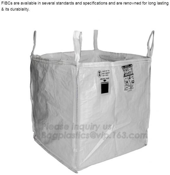 Flat bottom open mouth virgin PP woven bags 1000kgs 1 ton jumbo bags big fibc bulk bag for packing,breathable pp woven b