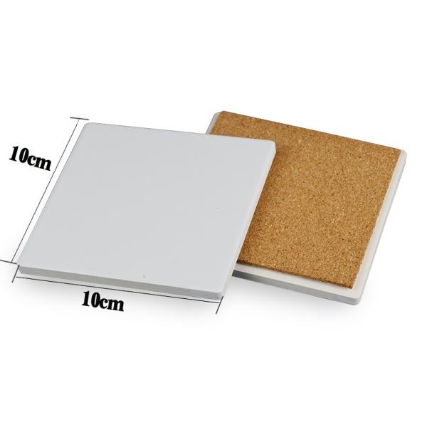 Square White Coated Ceramic Coasters For Sublimation Custom Printed Ceramic Coasters